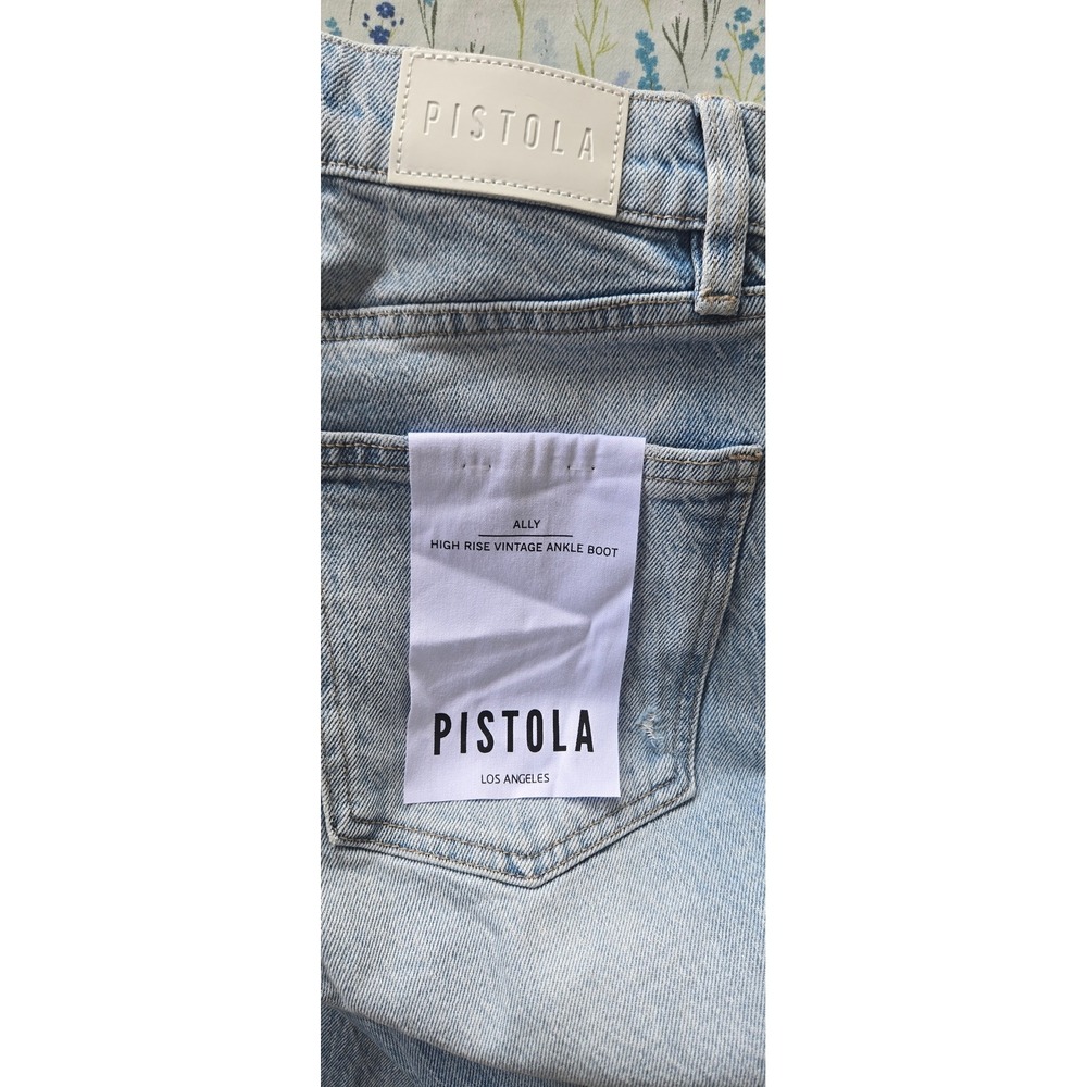 Pistola‎ Ally High Rise Vintage Ankle Distressed Jeans Scholar Blue 26 NEW - Picture 4 of 8